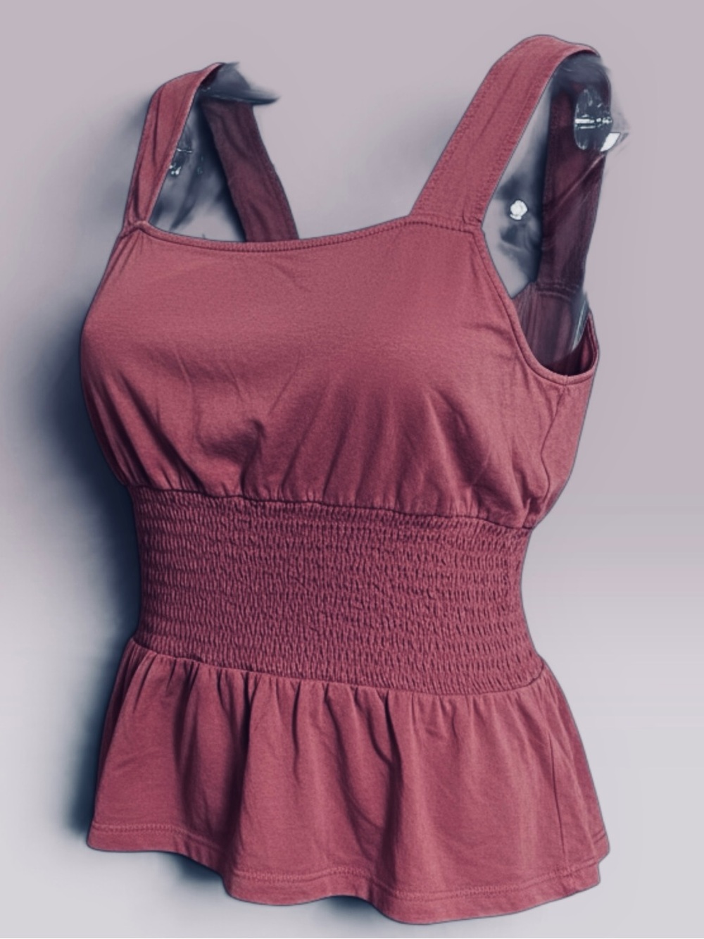 Express Smocked Peplum Tank - Rose Mauve